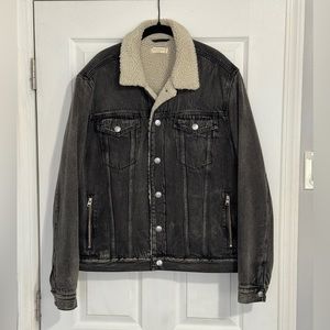 Allsaints Fern Denim Jacket - Black - Size Xl